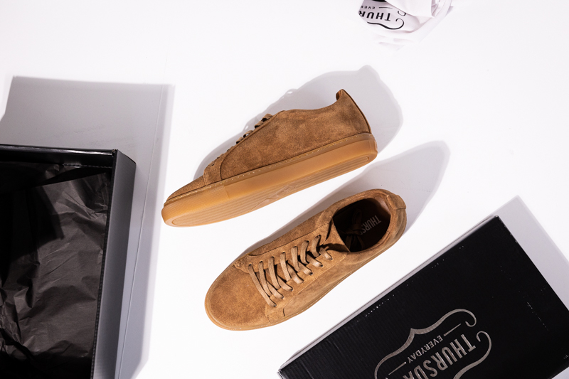 Thursday Premiere Sneakers in camel suede