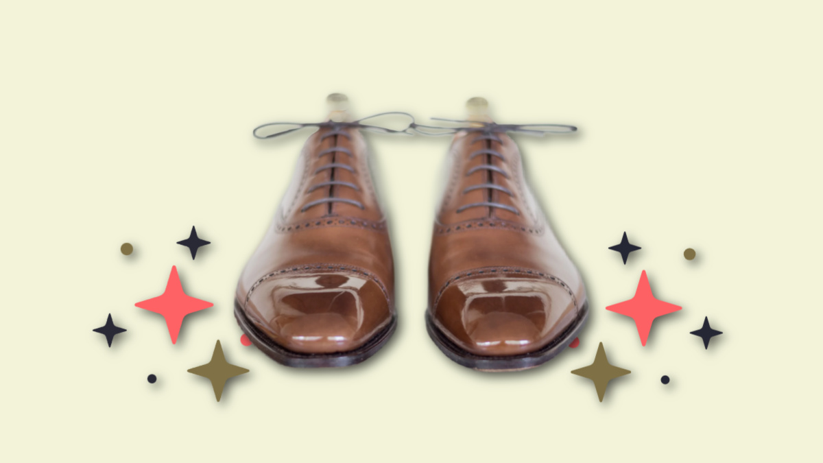 how to spit-shine shoes - dress shoes with sparkling stars
