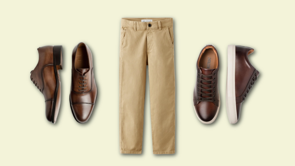 how to wear dress shoes and sneakers with chinos - zara mens chinos, thursday boots oxfords & low top sneakers
